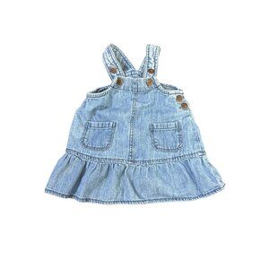 Baby B'gosh Denim Dress 3M Button-Up Pockets & Ruffled Hem